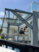 ผลงานกันสาดหลังคาเหล็ก