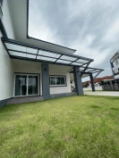 ผลงานกันสาดหลังคาเหล็ก