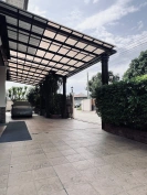 งานกันสาดโครงสร้างเหล็ก ลอนมินิโกล์